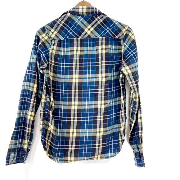 Scotch & Soda Mens' Blue Yellow Plaid Button Front Shirt Small - Picture 2 of 7